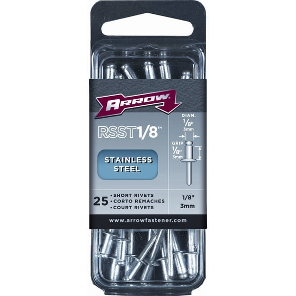 Arrow 1/8 In. x 1/8 In. Stainless Steel Rivet (25-Count) RSST1/8