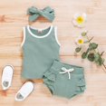 thumbnail image 1 of Vedolay 2 Piece Shorts Sets For Girls Girls 2 Piece Outfits Short Sleeve T-Shirt and Shorts Set with Pockets Summer Clothes,Green 9-12 Months, 1 of 3
