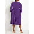 thumbnail image 3 of ELOQUII Women's Plus Size Knot Front Pleated Skirt Dress, 3 of 5