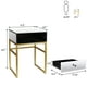 thumbnail image 2 of Mirror Nightstand with Drawer Glam Side Table  End Table Gold Metal Legs Storage Small Table for Living Room Bedroom, 2 of 7