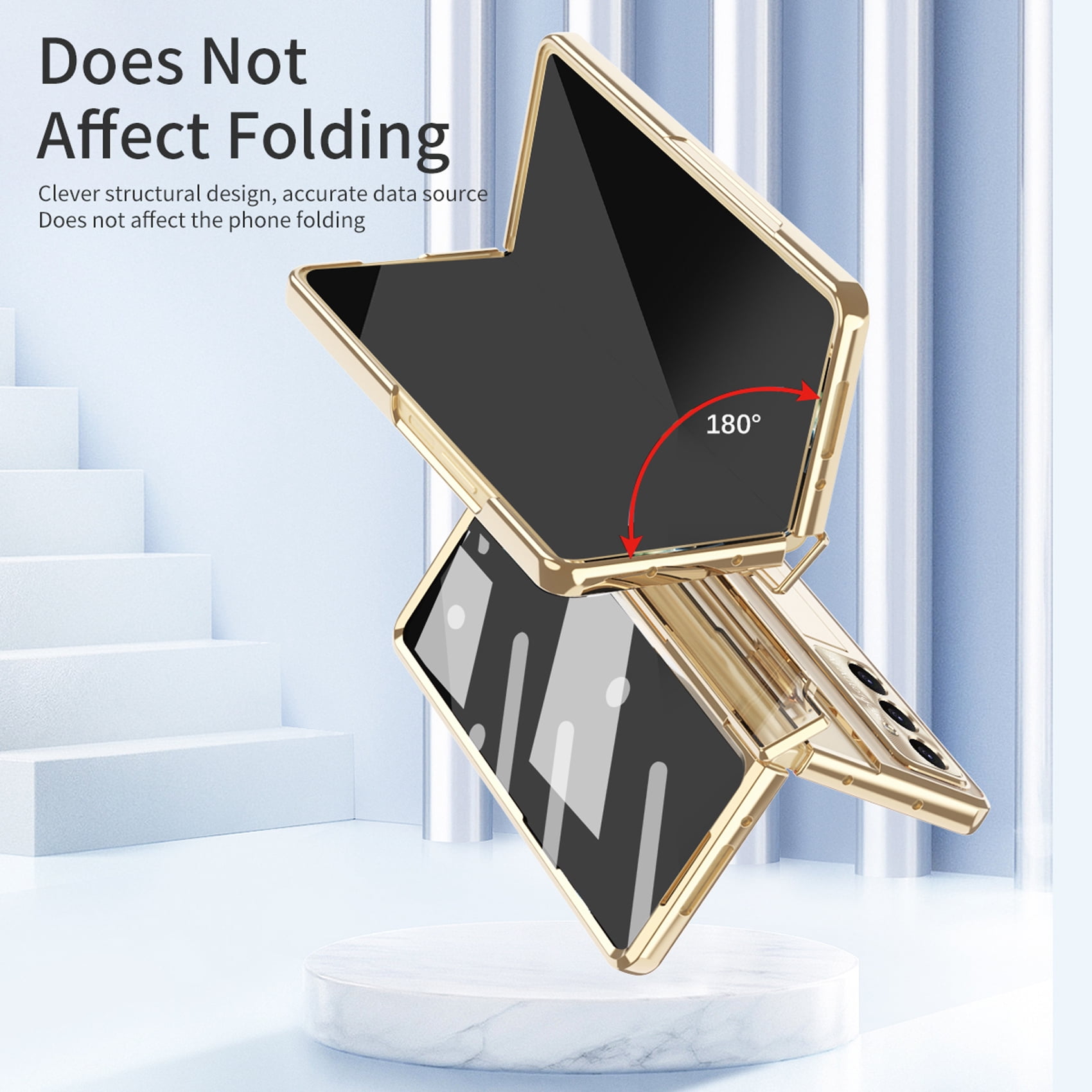 for Samsung Galaxy Z Fold 7 Case, Luxury Plating Shockproof Drop Protection Phone Case for Samsung Galaxy Z Fold 7 5G, Gold