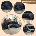 thumbnail image 4 of Kosynda 108"W Cloud Sectional Sofa with L-Shape Chaise, Boneless Modular Couch with Chenille Upholstered for Living Room, Reception Spaces (Dark Blue, Right Facing Chaise), 4 of 8