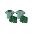 thumbnail image 2 of BemeyourBBs Toddler Baby Boy Golf Outfit Striped Half Button-up Collared Short Sleeve Shirt and Shorts Set 2 Piece Toddler Boys Summer Clothes, 2 of 9
