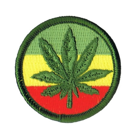 Rasta Hemp - Rasta Pot Leaf Badge Patch Marijuana Reggae Hemp Embroidered Iron On Applique