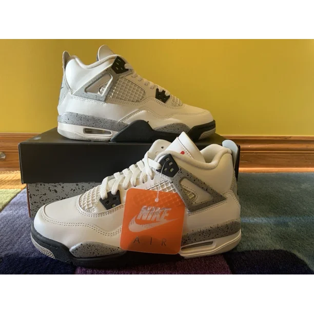 Ni - ke Ni - ke Jordan 4 Retro White Cement (2025) IB4171-100 GS Size 6.5Y, Women's 8