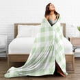 thumbnail image 5 of KLL Fleece Blanket Plush Throw Blanket Green Checkboard ,Soft Fuzzy Cozy Flannel Blanket for Couch Sofa Bed.(80"x60" ), 5 of 9