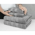 thumbnail image 6 of American Soft Linen Salem Turkish 6 Piece Bath Towel Set, 100% Cotton, Super Soft & Absorbent Bathroom Towels - Rockridge Gray, 6 of 8