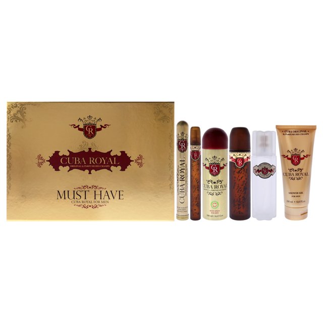 Cuba Royal Eau de Toilette Spray, Shower Gel, After Shave and Body Spray, 21.07 Oz
