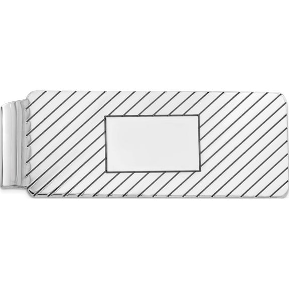 Sterling Silver Rhodium-Plated Money Clip (51 X 19) Made In United States qq41