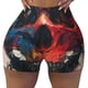 thumbnail image 2 of Balery Abstract Colorful Skull Art Pantalones cortos de entrenamiento estampados para mujer, sin costuras, ajustados, para gimnasio, yoga, correr, deportes, ejercicio activo, fitness.-X-Large, 2 of 8