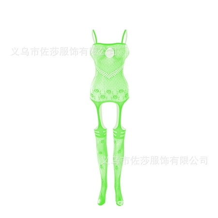 Generic Sexy Lingerie Uniform Jacquard Jumpsuit Lace-up Open Crotch Body Stocking Stockings New W329