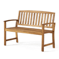 thumbnail image 5 of Tcbosik Outdoor Garden Wooden Bench, 48" Bench with Backrest and Armrest, 2-Seater Chair for Patio, Lawn, Balcony, Yard, Porch, Teak, 5 of 10