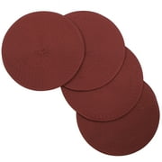 Venice Collections Vienna Woven Spiral Table Placemats 15 Inches Round Set of 4 Non-Slip Dining & Kitchen Table Mats Burgundy