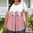 thumbnail image 2 of T-Shirts for Women Plus Size Casual Gradient Floral Printed Crewneck Short Sleeve Loose Comfy Blouse T-Shirts, 2 of 5