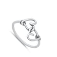 thumbnail image 4 of Interlocking Thin Line Promise Heart Ring .925 Sterling Silver Band Jewelry Female Male Size 9, 4 of 4