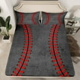 thumbnail image 2 of Manfei Baseball Sport Queen Sheet Sets,Boya Ball Game Flat Sheet,Red Gray Queen Fitted Sheet For Teens,Breathable Home Decor,4-Piece, 2 of 7