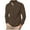 Brown, variant on hoksml Men's Corduroy Jackets Padded Thickened Warm Outerwear Solid Color Stand Collar Long Sleeved Top Zipper Up Coat with Pocket