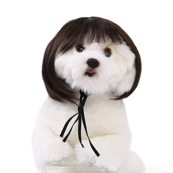 Cute Short Hair Wig Pet Headband, Funny Pet Wig Hair Accessories for Dogs & Cats, Funny Pet Wig Headband for Dogs & Cats – Cute Costume Accessory for Photos, Parties & Holidays (G)