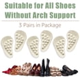 thumbnail image 3 of Fonmwin 3 Pairs Arch Support Inserts for Flat Feet, Plantar Fasciitis, Arch Insoles for Foot Pain and Pressure Relief, 3 of 5