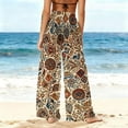 thumbnail image 4 of Pincandy Women See Through Sheer Mesh Pants Beach Swimsuit Bikini Bottom Cover up Party Club Elastic High Waist Wide Leg Pants, 4 of 7