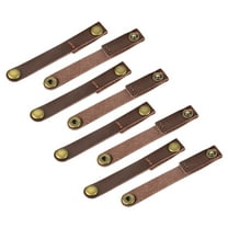 Pack of 8 Leather Cable Straps Cord Organizer 90x12mm Brown Earphone Cord Management for Cable, Wire