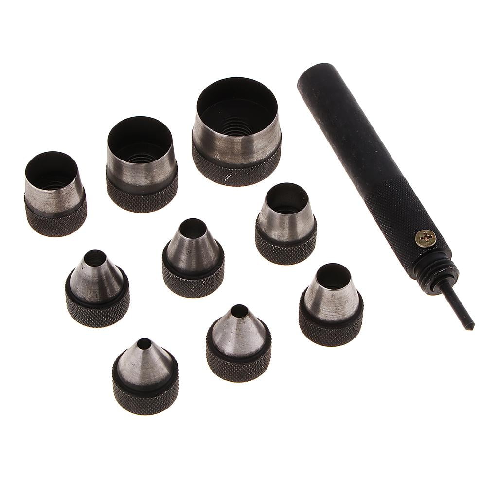Round Hollow Punch Set Hand Tools Hole Punching Leather Gasket Carbon Steel H Ki 