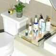 thumbnail image 4 of NIUBEE 16x12 Inches Clear Acrylic Serving Tray with Gold Handle, Spill-Proof Coffee Trays for Counter, Rectangular Decorative Tray Organizer for Kitchen Dining Room, 4 of 10