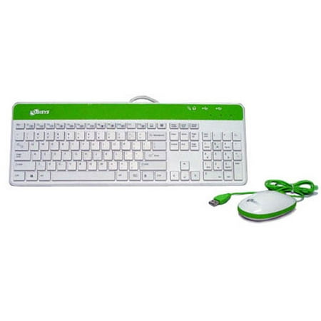 Logisys KBMS801WG 107-Key Wired USB Keyboard & Mouse (White/Green) 2 USB Hub NEW Logisys KBMS801WG 107-Key Wired USB Keyboard & Mouse (White/Green) 2 USB Hub NEW