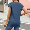thumbnail image 5 of SHITINN Women's Summer Short Sleeved T Shirt Solid Color Covered Sleeve Top Womens Short Sleeve Tops Loose Fitting Tops for Women Casual Womens Tops, 5 of 5