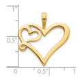 thumbnail image 2 of 14k Solid Yellow Gold Love Heart In a Heart Pendant Necklace 21.86mm Wide 0.68mm Thick Pendant for Women, 2 of 2