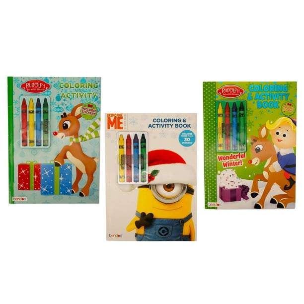 Download Holiday Coloring And Activity Books Bundle 3 Coloring Books Rudolph The Red Nosed Reindeer Rudolph Wonderful Winter Despicable Me Minion Made Activities Crayons Stickers Walmart Com Walmart Com