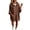 Brown, variant on Yigetop Women's Oversized Short Sleeve Hoodie Dress, Loose Casual Sweatshirt Dress with Side Pockets Black L