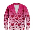 thumbnail image 6 of QHRMKOG Mens Cardigan Sweater Cute Valentine's Day Heart Cardigan Graphic Relaxed Fit Long Sleeve V Neck Button Up Cardigan Sweaters Trendy Ribbed Knited Sweaters Pink XL, 6 of 7