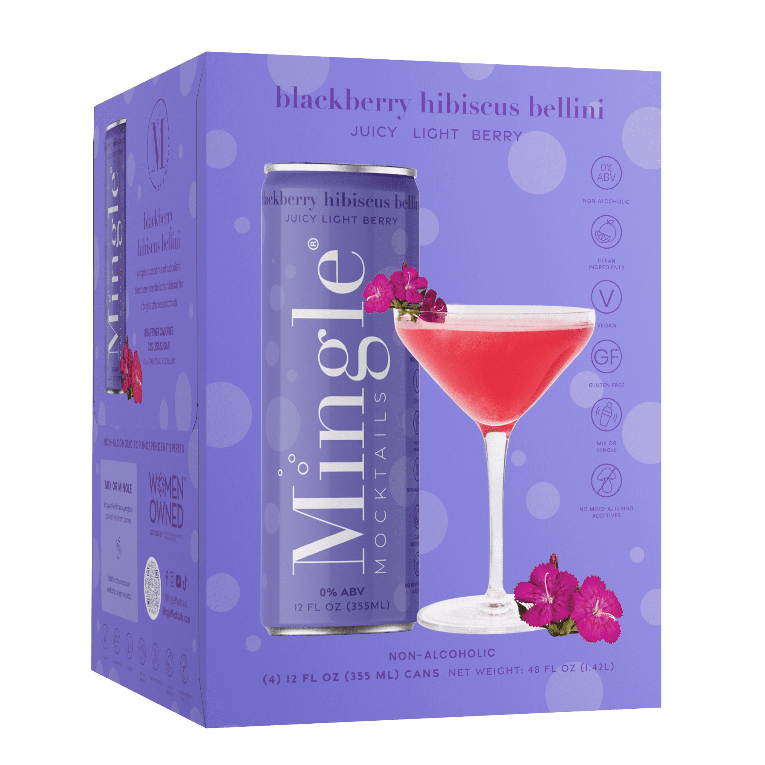 Mingle Mocktails, Non-Alcoholic Blackberry Hibiscus Bellini, 4