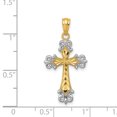thumbnail image 2 of Pendentif Croix en Or Jaune Rhodié 14K et Diamant Rhodié, 2 of 2