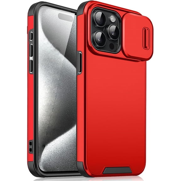 REQO for iPhone 16/15/14/13/12 Pro Max Case, Designed with Sliding Camera Cover Protection, Military Grade Anti Drop and Shockproof Phone case (iPhone 16 PRO)