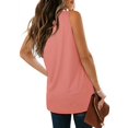 thumbnail image 4 of Womens Tank Tops V Neck Lace Side Split Summer Sleeveless Tops, 4 of 5