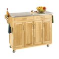 thumbnail image 4 of Pemberly Row Contemporary Wood Rolling Kitchen Cart in Brown, 4 of 15
