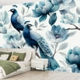 thumbnail image 2 of Peel and Stick Wallpaper Bird Blue Feathers Tree Branches Leaves Blue Flowers Watercolor Modern Art Wall Mural Decor Self Adhesive and Removable 69in x 98in, 2 of 8