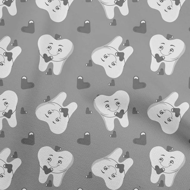 oneOone Viscose Jersey Gray Fabric Asian Kawaii Rabbit Sewing Material Print Fabric By The Yard 60 Inch Wide