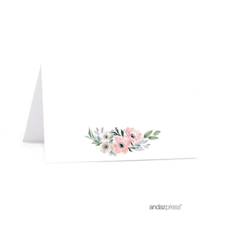 Koyal Wholesale Table Place Cards Floral Garden Party Wedding Peach Coral 20-Pack