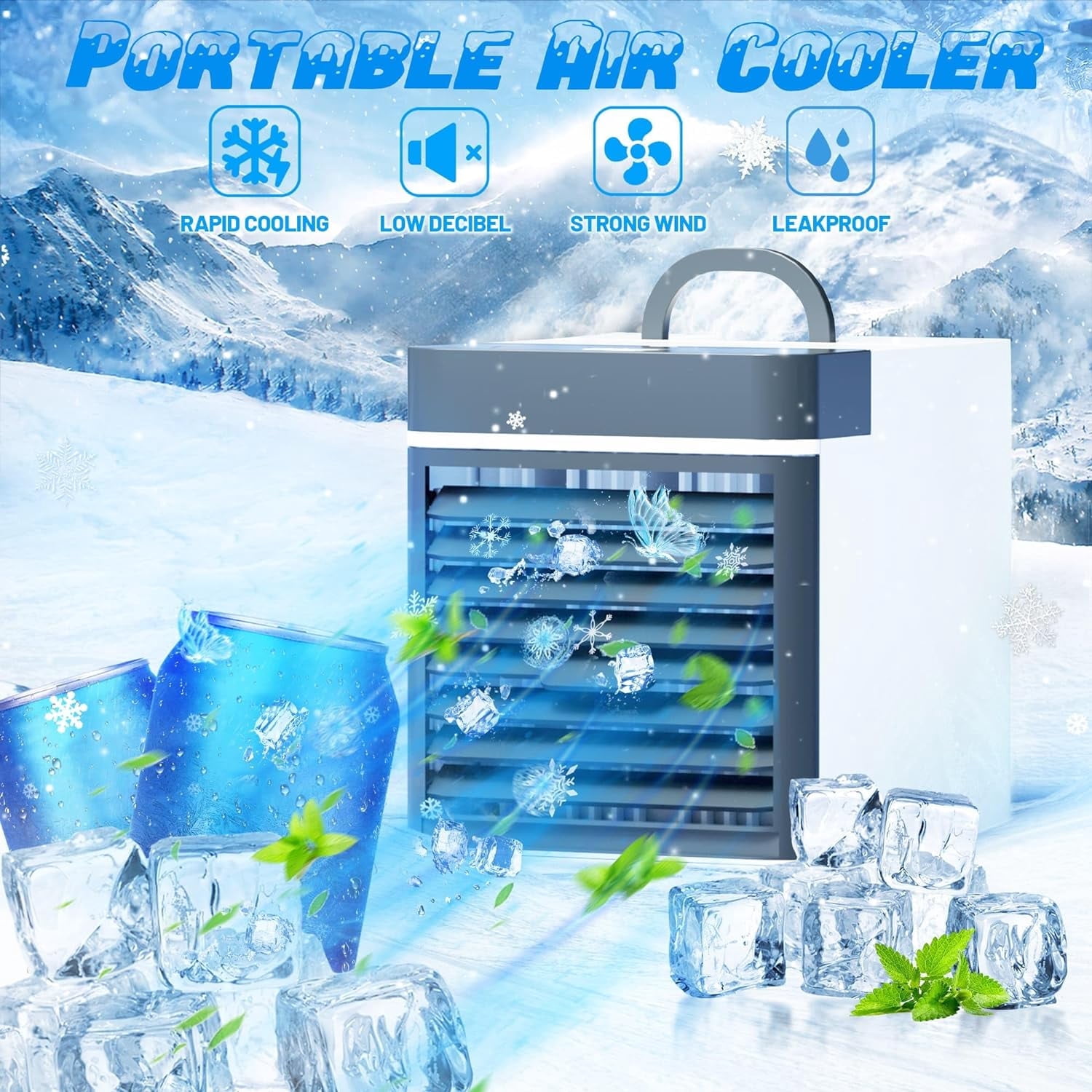 KyFree Mini Portable Air Conditioner Cooling For Bedroom Cooler Fan Cooling Fan