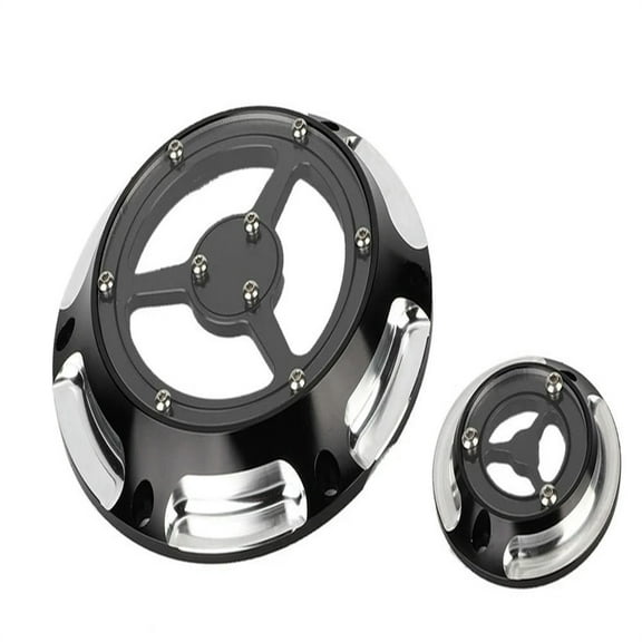 FOR Aluminum Motorcycle Derby Cover Timing Timer Covers Set for XL XR 883 1200(black&silver)