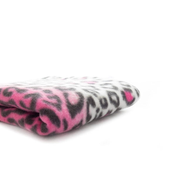 Super Soft Leopard Stripes Print Fleece Blanket / Couch Sofa Travel Throw Hot Pink