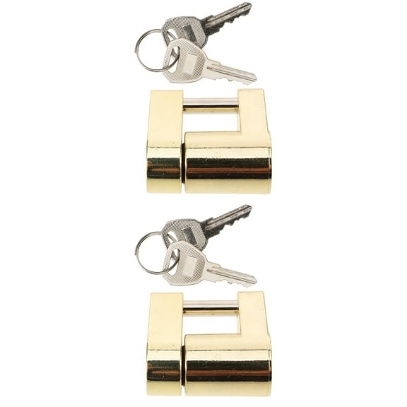 MLINS 2pcs Trailer Coupler Padlock Solid Brass Trailer Locks for Hitch Security Theft Protection