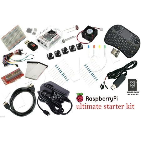 Raspberry Pi 3+ Ultimate Starter Kit AC, HDMI, Breadboard, SD Card (kit