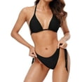 thumbnail image 3 of Charmo Womens Halter 2-Piece Bikini Sets String Triangle Swimwear Sets, 3 of 6