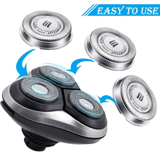 6 Pcs Tête de Rasoir Électrique Tête de Rasoir Facial Cheveux Tondeuse à Barbe Têtes Réparation Entretien Accessoires Pièces de Rechange Remplacement pour Philips