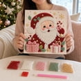 thumbnail image 3 of 2026 Christmas Santa Pearl Painting Kits for Adults, 3D Vintage Santa Diamond Art With Frame, Bead Painting Kit Hang Wall Art Holiday Decor, Craft Lovers Ideal As A Handmade Holiday Gifts, 3 of 6