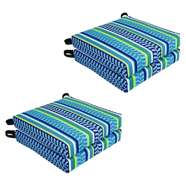 Cojín para silla Blazing Needles Pike Azure, 40 x 40 cm (paquete de 4)